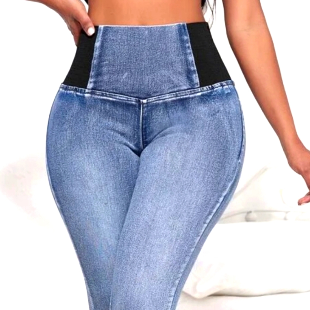 Wideband Waist Skinny Jeans